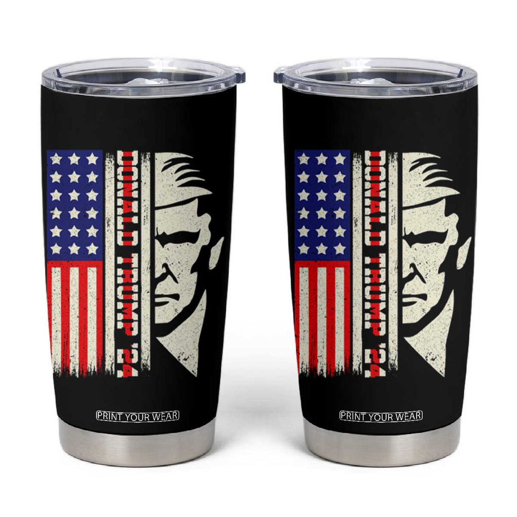 Pro Republican Vote Trump 2024 Tumbler Cup USA American Flag TB10 Black Print Your Wear