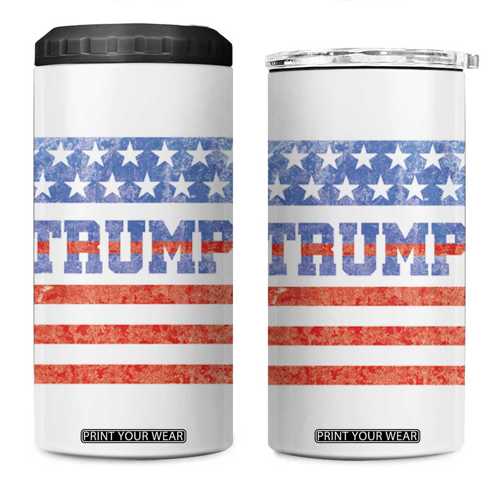 Trump 4 in 1 Can Cooler Tumbler 45 47 2024 American Election Republican Conservative US Flag TB10 One Size: 16 oz White Print Your Wear