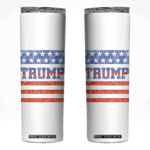 Trump Skinny Tumbler 45 47 2024 American Election Republican Conservative US Flag TB10 White Print Your Wear