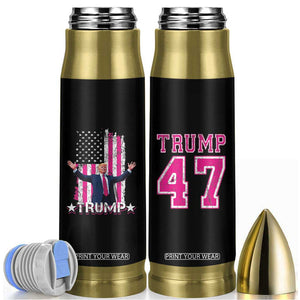 Trump 2024 Election Bullet Tumbler 2024 Trump Pink 45-47 American Flag TB10 Black Print Your Wear