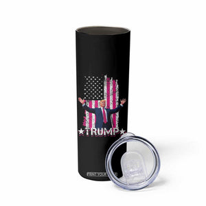 Trump 2024 Election Skinny Tumbler 2024 Trump Pink 45-47 American Flag TB10 Print Your Wear