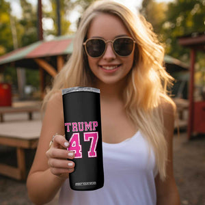 Trump 2024 Election Skinny Tumbler 2024 Trump Pink 45-47 American Flag TB10 Print Your Wear