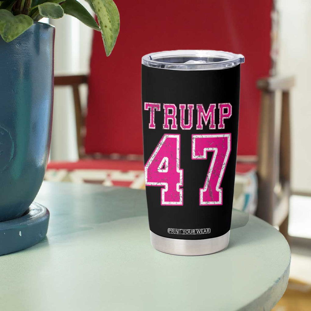 Trump 2024 Election Tumbler Cup 2024 Trump Pink 45-47 American Flag TB10 Print Your Wear