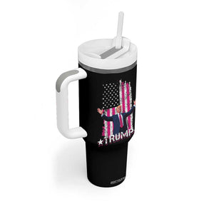 Trump 2024 Election Tumbler With Handle 2024 Trump Pink 45-47 American Flag TB10 Print Your Wear