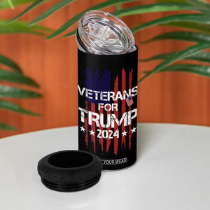 Veterans For Trump 2024 4 in 1 Can Cooler Tumbler American USA Flag Dad Grandpa 4th Of July TB10 Print Your Wear