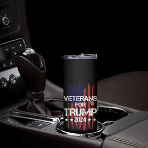 Veterans For Trump 2024 Skinny Tumbler American USA Flag Dad Grandpa 4th Of July TB10 Print Your Wear