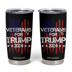 Veterans For Trump 2024 Tumbler Cup American USA Flag Dad Grandpa 4th Of July TB10 Black Print Your Wear