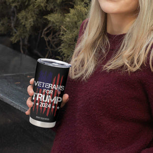 Veterans For Trump 2024 Tumbler Cup American USA Flag Dad Grandpa 4th Of July TB10 Print Your Wear