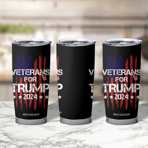 Veterans For Trump 2024 Tumbler Cup American USA Flag Dad Grandpa 4th Of July TB10 Print Your Wear