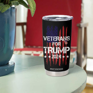 Veterans For Trump 2024 Tumbler Cup American USA Flag Dad Grandpa 4th Of July TB10 Print Your Wear