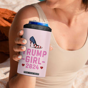 Trump Girl 2024 4 in 1 Can Cooler Tumbler High Heel Stilettos American Flag US Election TB10 Print Your Wear