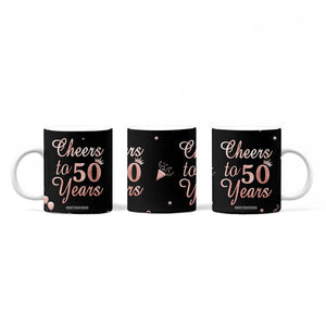 Cheers To 50 Years Coffee Mug 50th Anniversary Fifty Birthday TB10 Print Your Wear