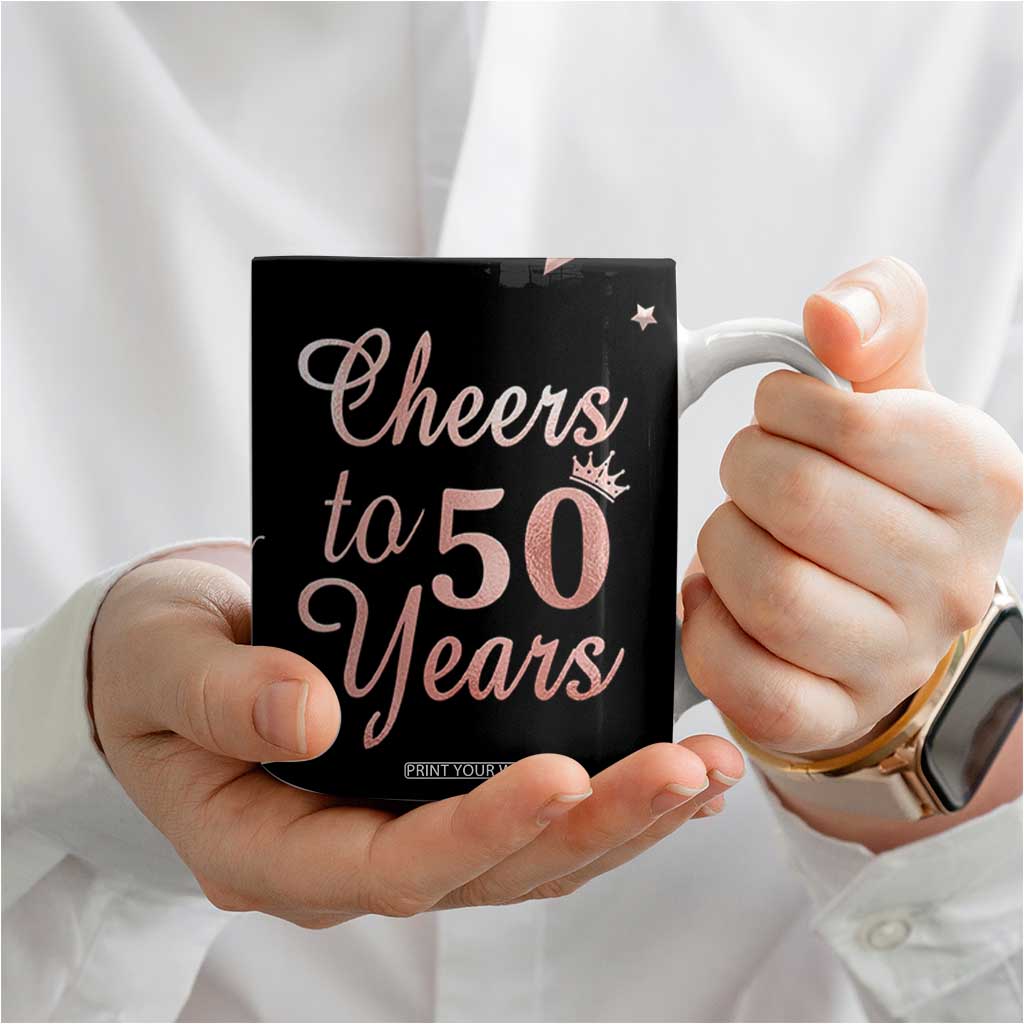 Cheers To 50 Years Coffee Mug 50th Anniversary Fifty Birthday TB10 Print Your Wear