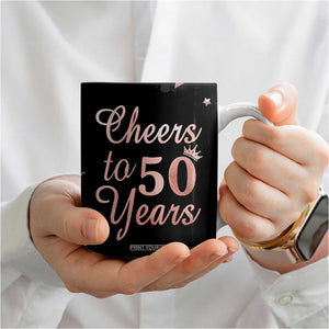 Cheers To 50 Years Coffee Mug 50th Anniversary Fifty Birthday TB10 Print Your Wear