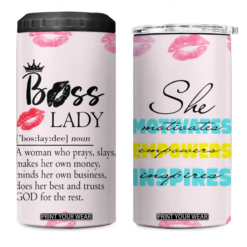 Boss Gifts for Women 4 in 1 Can Cooler Tumbler She Motivates Inspires Empowers Christmas Birthday Gift TB10 One Size: 16 oz Cool Mint Print Your Wear