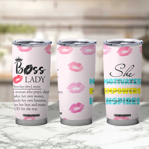 Boss Gifts for Women Tumbler Cup She Motivates Inspires Empowers Christmas Birthday Gift TB10 Print Your Wear