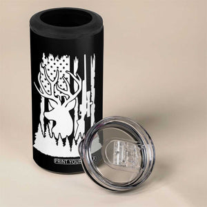 Deer Hunting Dad 4 in 1 Can Cooler Tumbler Best Buckin' Papa Ever American Flag TB10 Print Your Wear