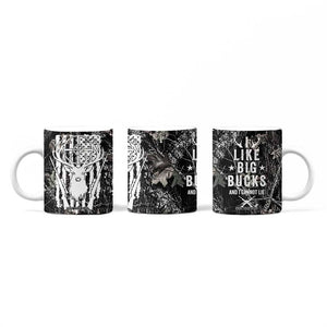 Funny Hunting Coffee Mug Camo Deer American Flag I Like Big Bucks I Cannot Lie TB10 Print Your Wear