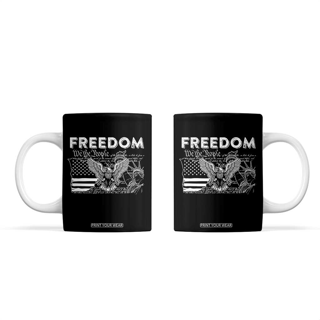 Patriotic Coffee Mug 4th Of July We The People US Flag 250 Years Independence Day Freedom TB10 Black Print Your Wear