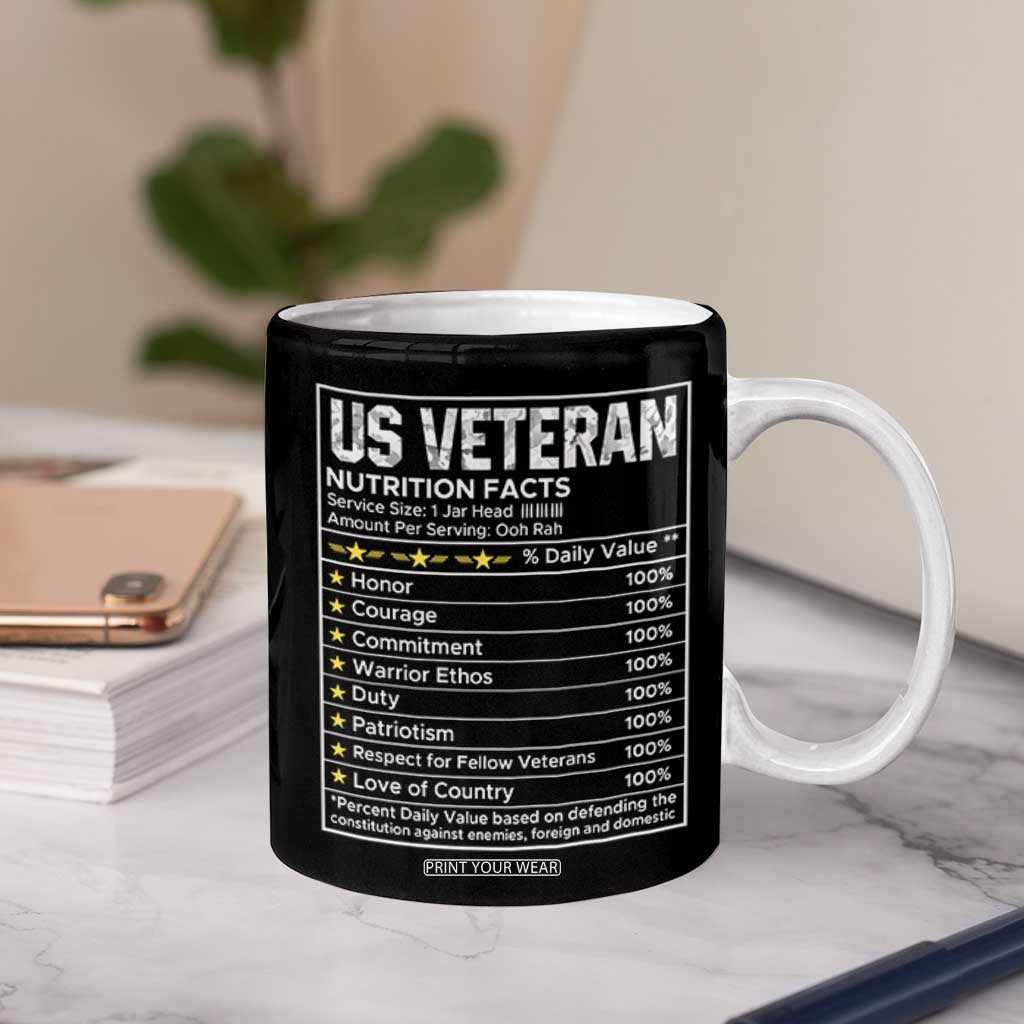 US Veteran Coffee Mug I am A Veteran My Oath Never Expires Distressed US Flag TB10 Print Your Wear
