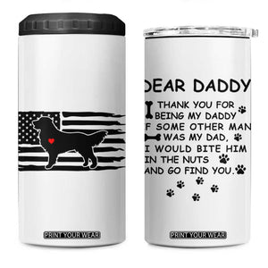 Dog Dad 4 in 1 Can Cooler Tumbler Birthday Christmas Golden Retriever Owner Gifts American Flag TB10 One Size: 16 oz White Print Your Wear