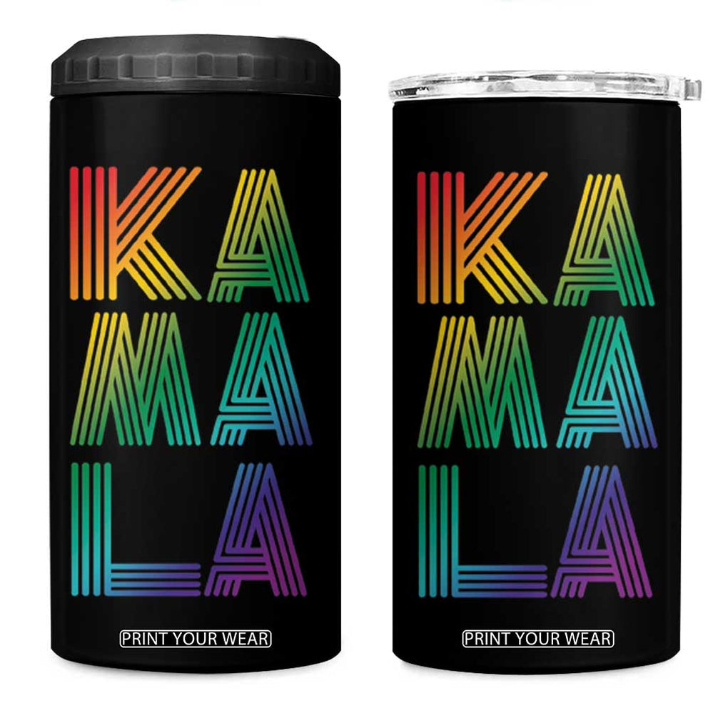 Kamala 2024 4 in 1 Can Cooler Tumbler LGBTQ Gay Pride Lesbian Support Madam President Fans Of Harris Gift TB10 One Size: 16 oz Black Print Your Wear