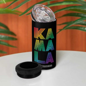 Kamala 2024 4 in 1 Can Cooler Tumbler LGBTQ Gay Pride Lesbian Support Madam President Fans Of Harris Gift TB10 Print Your Wear