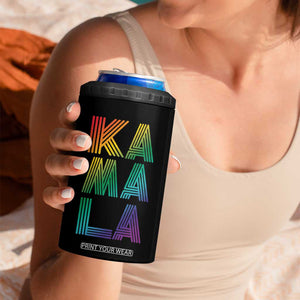 Kamala 2024 4 in 1 Can Cooler Tumbler LGBTQ Gay Pride Lesbian Support Madam President Fans Of Harris Gift TB10 Print Your Wear