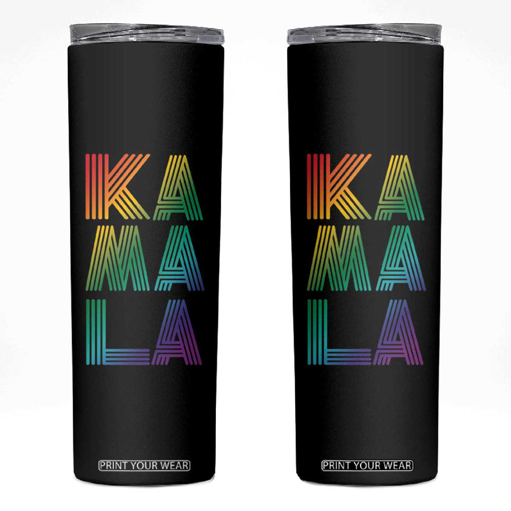 Kamala 2024 Skinny Tumbler LGBTQ Gay Pride Lesbian Support Madam President Fans Of Harris Gift TB10 Black Print Your Wear