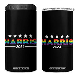 Kamala Madam President 4 in 1 Can Cooler Tumbler Harris 2024 LGBT Flag Gay Pride Month Transgender Rainbow Lesbian TB10 One Size: 16 oz Black Print Your Wear