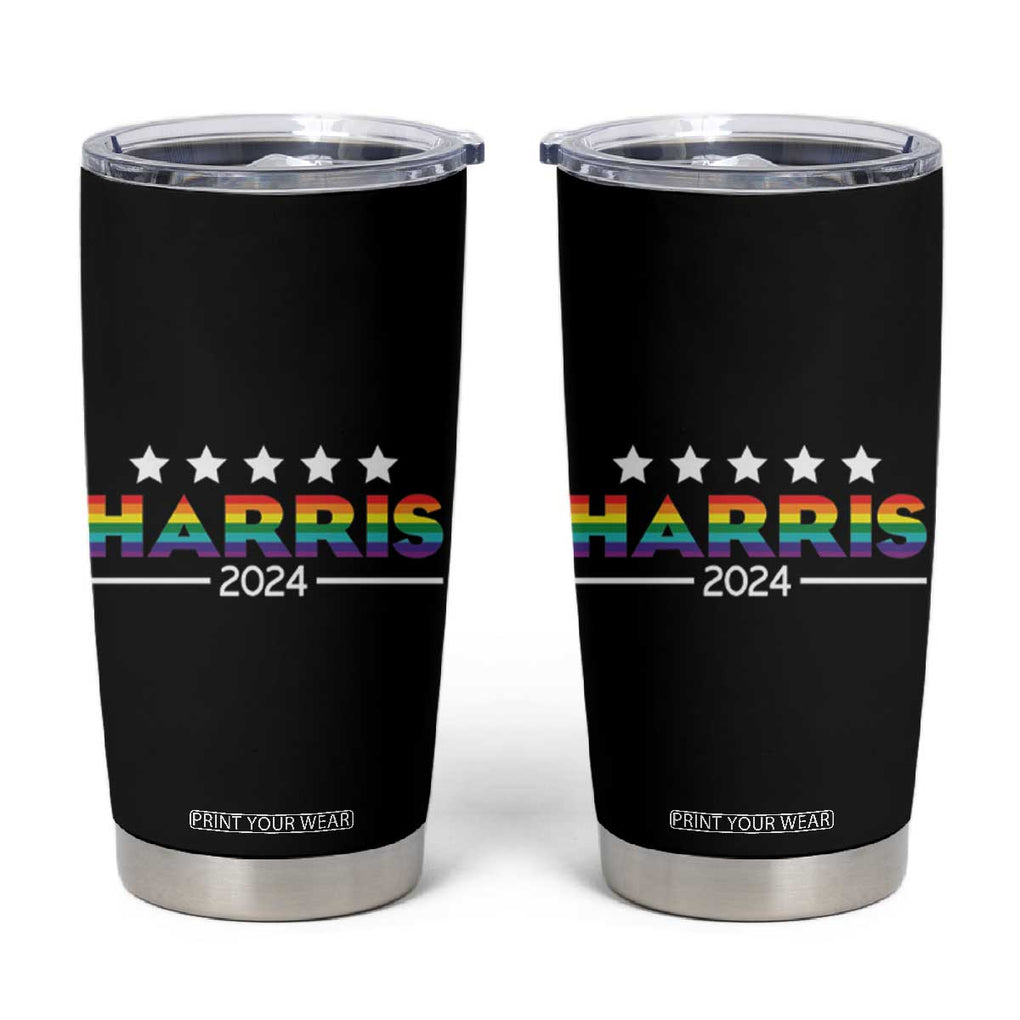 Kamala Madam President Tumbler Cup Harris 2024 LGBT Flag Gay Pride Month Transgender Rainbow Lesbian TB10 Black Print Your Wear