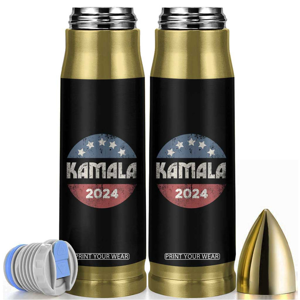 Kamala 2024 Bullet Tumbler Retro Campaign Button Madam Vice President TB10 Black Print Your Wear