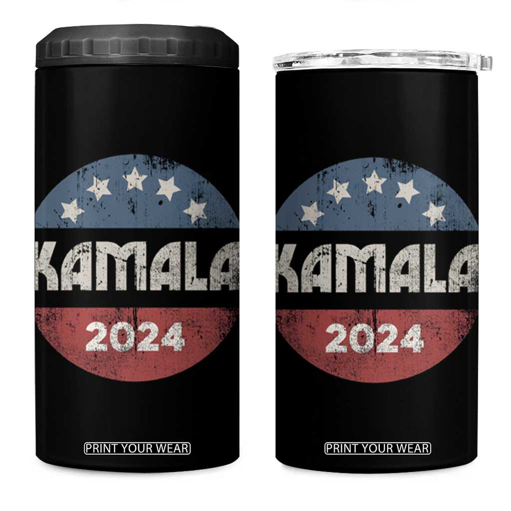 Kamala 2024 4 in 1 Can Cooler Tumbler Retro Campaign Button Madam President TB10 One Size: 16 oz Black Print Your Wear