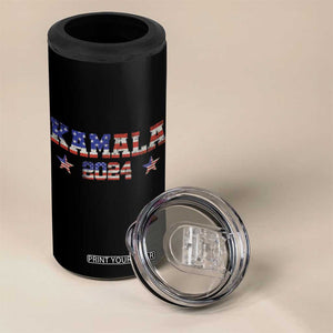 Kamala 2024 4 in 1 Can Cooler Tumbler Retro American USA Flag Kamala Madam President Fans Of Harris Gift TB10 Print Your Wear