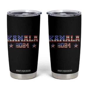 Kamala 2024 Tumbler Cup Retro American USA Flag Kamala Madam President Fans Of Harris Gift TB10 Black Print Your Wear