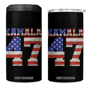 Kamala 2024 4 in 1 Can Cooler Tumbler 47th Support Madam President American Election US Flag TB10 One Size: 16 oz Black Print Your Wear