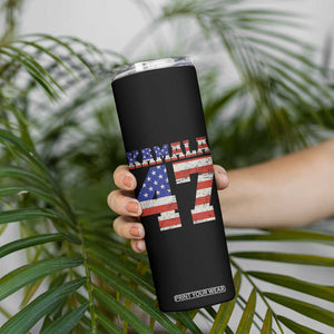 Kamala 2024 Skinny Tumbler 47th Support Madam President American Election US Flag TB10 Print Your Wear