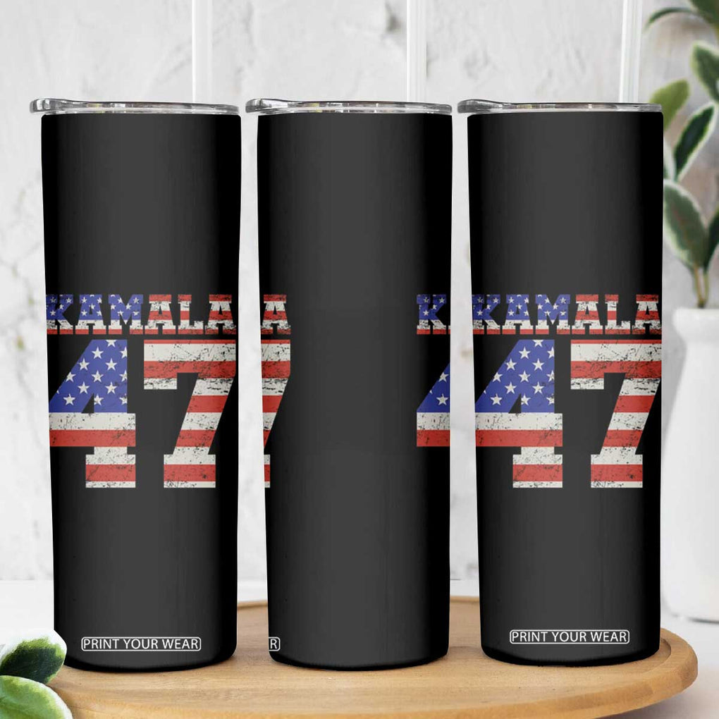 Kamala 2024 Skinny Tumbler 47th Support Madam President American Election US Flag TB10 Print Your Wear