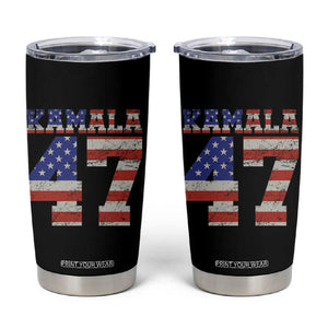 Kamala 2024 Tumbler Cup 47th Support Madam President American Election US Flag TB10 Black Print Your Wear