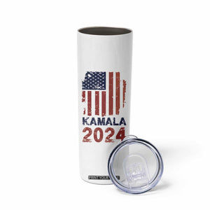 Kamala 2024 Skinny Tumbler Madam President Fans Of Harris Gift Retro American USA Flag TB10 Print Your Wear