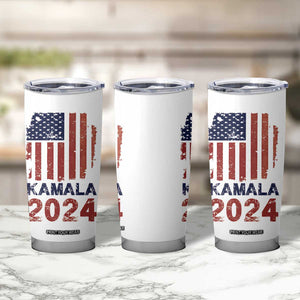 Kamala 2024 Tumbler Cup Madam President Fans Of Harris Gift Retro American USA Flag TB10 Print Your Wear