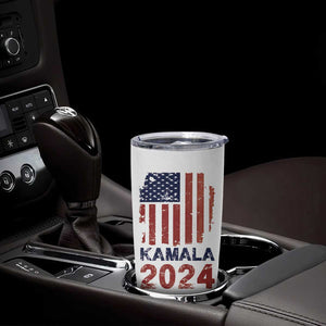 Kamala 2024 Tumbler Cup Madam President Fans Of Harris Gift Retro American USA Flag TB10 Print Your Wear