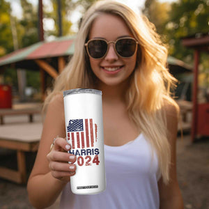 Harris 2024 Skinny Tumbler Kamala Madam President Fans Of Harris Gift Retro American USA Flag TB10 Print Your Wear