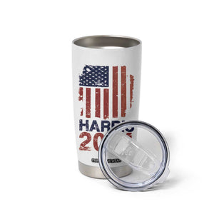 Harris 2024 Tumbler Cup Kamala Madam President Fans Of Harris Gift Retro American USA Flag TB10 Print Your Wear