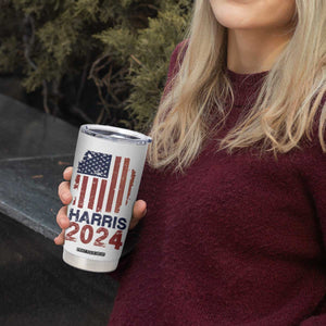 Harris 2024 Tumbler Cup Kamala Madam President Fans Of Harris Gift Retro American USA Flag TB10 Print Your Wear