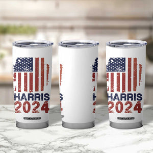 Harris 2024 Tumbler Cup Kamala Madam President Fans Of Harris Gift Retro American USA Flag TB10 Print Your Wear