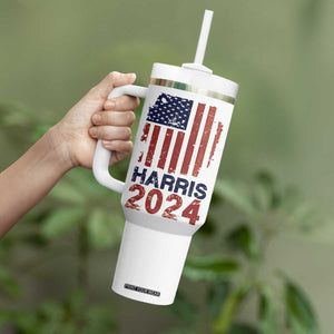 Harris 2024 Tumbler With Handle Kamala Madam President Fans Of Harris Gift Retro American USA Flag TB10 Print Your Wear