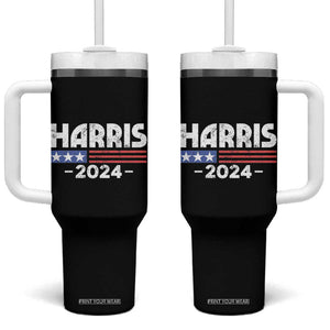 Kamala 2024 Tumbler With Handle Fans Of Harris US American Flag Madam President TB10 One Size: 40 oz Black Print Your Wear