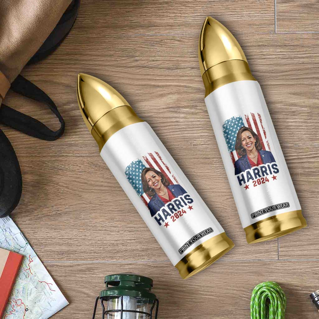 Kamala Harris 2024 Bullet Tumbler Madam President American Flag TB10 Print Your Wear