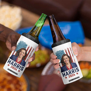 Kamala Madam President 4 in 1 Can Cooler Tumbler Harris 2024 American Flag TB10 Print Your Wear